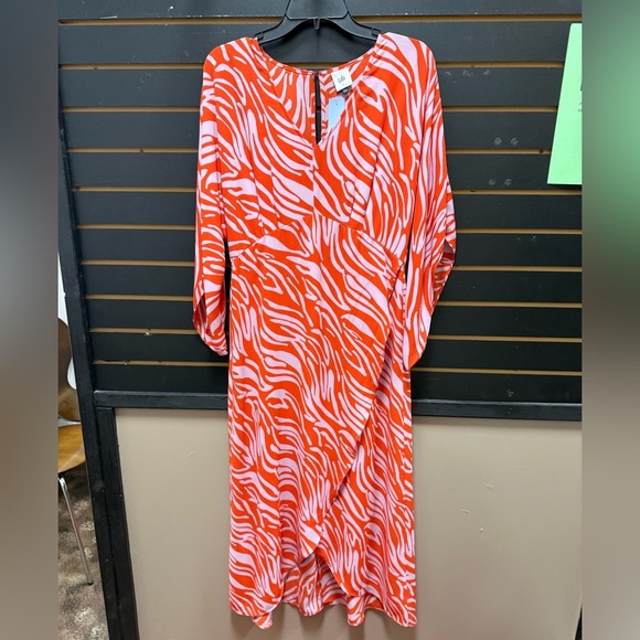 Cabi Saunter dress size S red and lavender zebra print - Picture 1 of 3